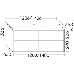 Burgbad Konsole +Waschtischunterschrank Uomo Preisgruppe 3 536x1206x553 Eiche Natur, SHPR121F7474 SHPR121F7474