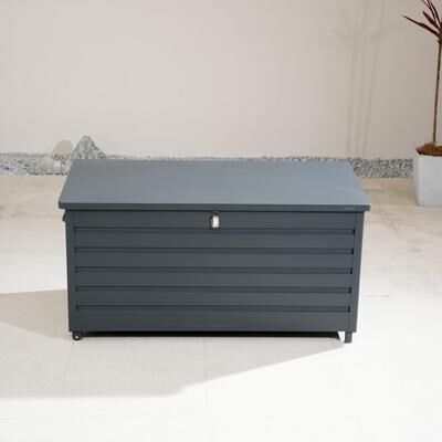 Abrihome Modern Outdoor Aluminum Storage Box with Wheels and Waterproof Liner