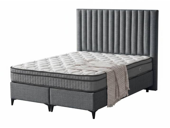 JVmoebel Polsterbett Luxuriöses Graues Polsterbett Schlafzimmer Stauraumbetten Möbel, Made in Europa