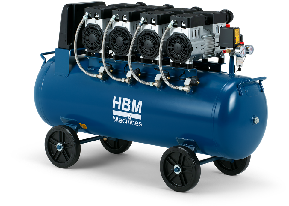HBM ölfreier leiser Kompressor, 120 Liter, 8 Bar, 4 PS