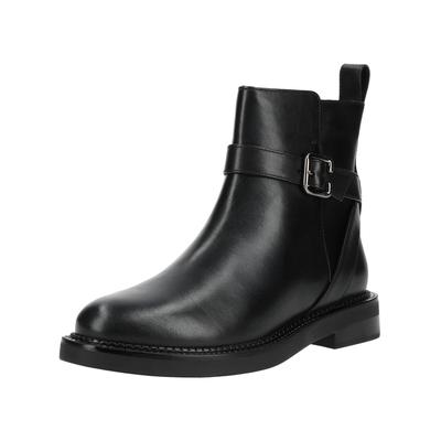 Stiefelette GEOX "Geox Stiefelette Glattleder", Damen, Gr. 39, schwarz, Glattleder, Schuhe Stiefelette