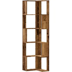 vidaXL Eck-Bücherregal 5 Böden Altholz-Optik 50x50x179cm Holzwerkstoff