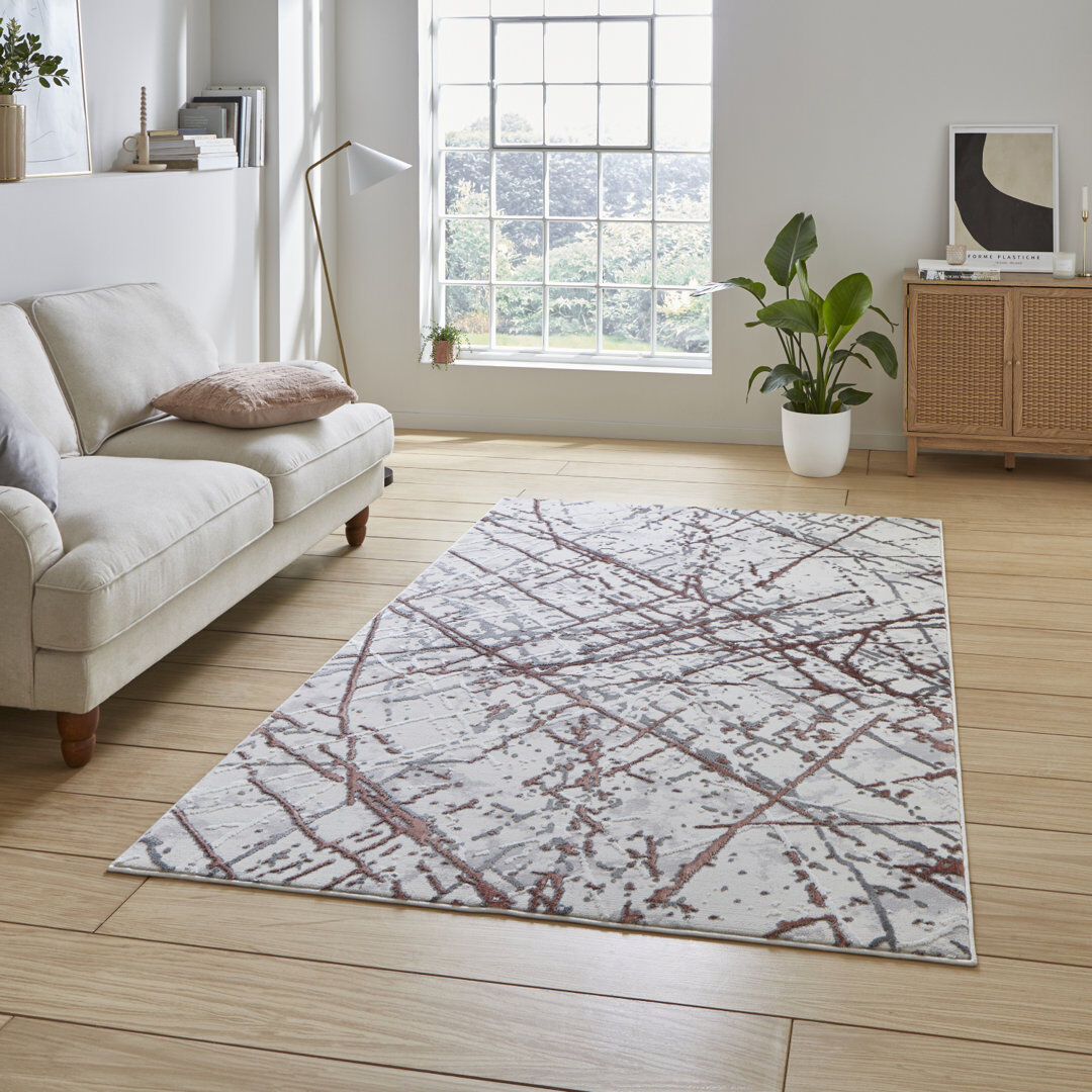 Think Rugs Artemis Artemis area rug Machine Woven Rectangle Pink Silver;Pink Rectangle 120 x 170cm