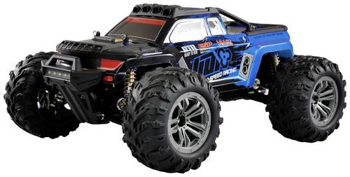 Amewi Daphoenodon Blau Brushed 1:12 RC Modellauto Elektro Monstertruck Allradantrieb (4WD) RtR 2,4 GHz Inkl. Akku und Ladegerät, mit Lichteffekt