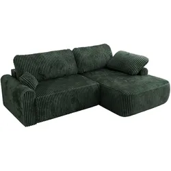 ECKSCHLAFSOFA CUBO L Grün Cord - rechts