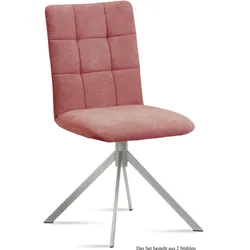 ESSZIMMERSTUHL (2er-Set) Dorise 47x91x60 Edelstahl/Rosewood