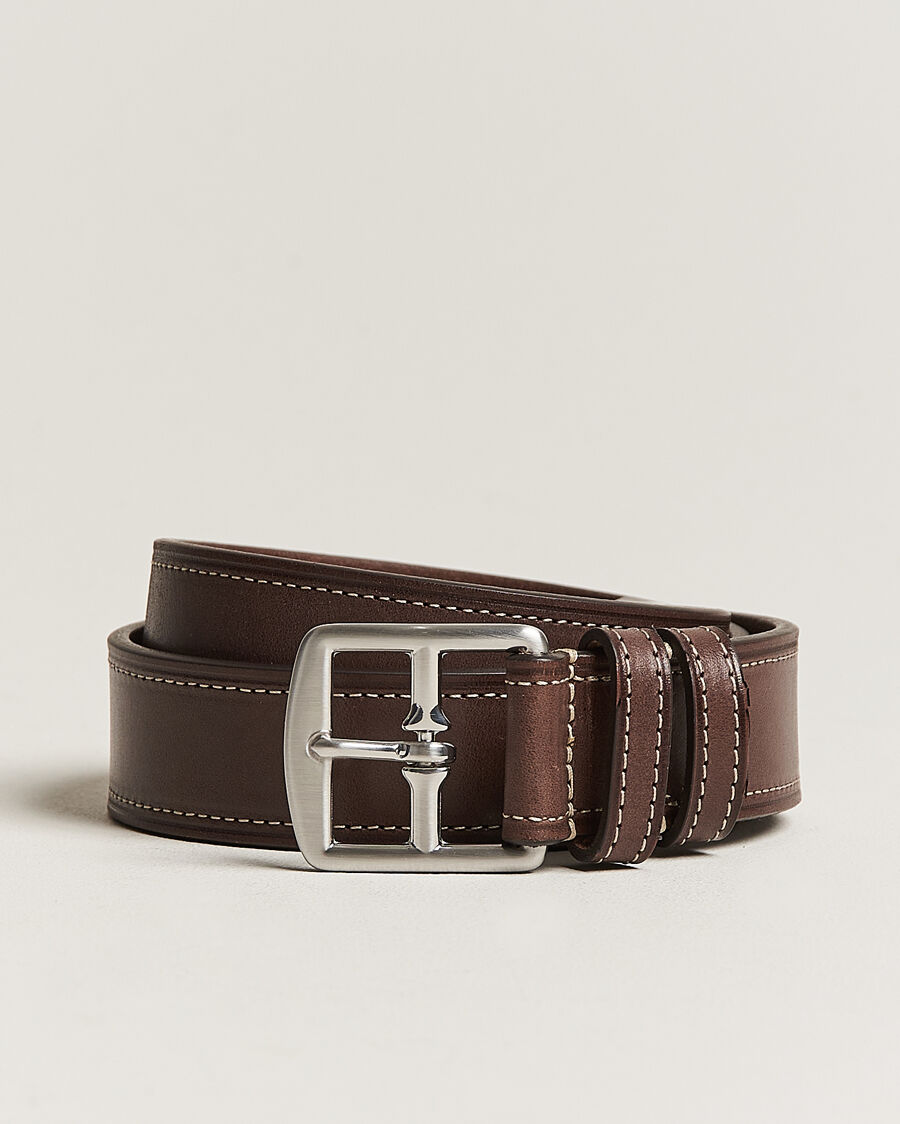 Anderson's Bridle Stiched 3,5 cm Leather Belt Brown men 105 Brun