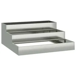 Helloshop26 - Moderner Pflanzkübel für den Außenbereich 90 x 90 x 35 cm aus silberverzinktem Stahl