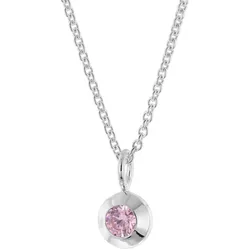 trendor 31156-09 Damen-Halskette mit Rosa Zirkonia-Anhänger 925 Silber, 40 cm