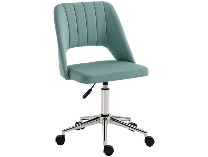 ComfortXL Drehstuhl De-05157 Muschelform, höhenverstellbar & 360° drehbar Grün, Metall, 60x91x49 cm, Büromöbel, Bürostühle, Drehstühle