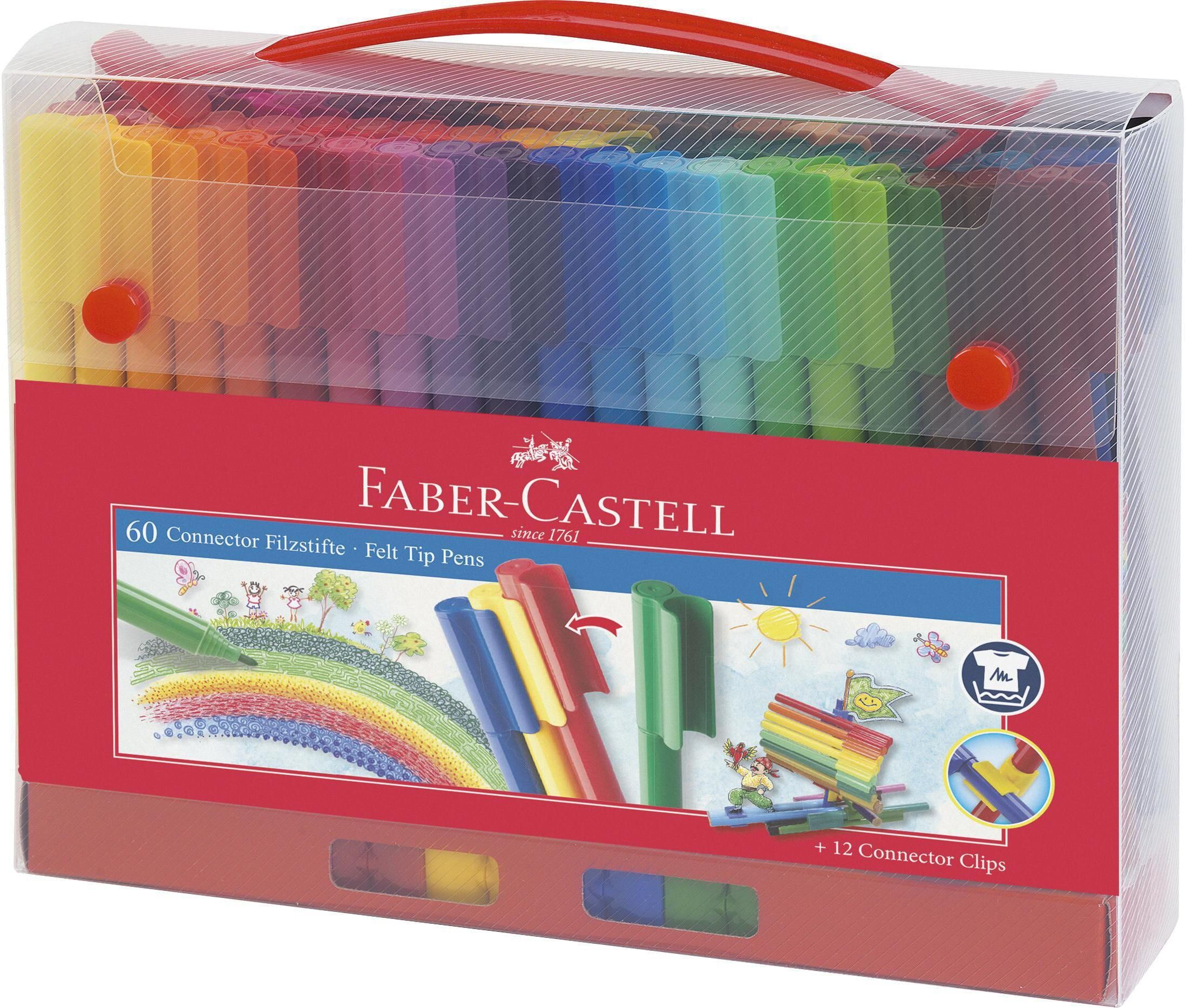 Filzstift FABER-CASTELL "Connector", bunt, Kunstfaser, Stifte, Filzstift bunt Einheitsgröße