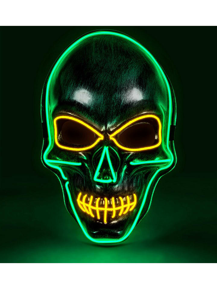 Widmann Maske "SILBERNE TOTENKOPFMASKE MIT FARBIGEN LEDS" in Bunt - onesize