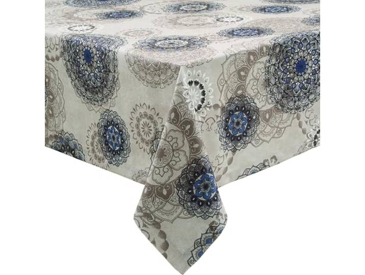 Erwin Müller Tischdecke Mandala beige Größe 130x220 cm - robuste, strapazierfähige Qualität, pflegeleicht, samtige Oberfläche