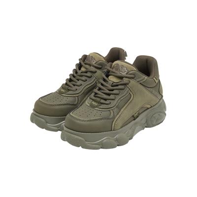 Trainingsschuh BUFFALO "Buffalo CLD ECHO - VEGAN NUBUCK - KHAKI", Damen, Gr. 39, grün (khaki), Leder, unifarben, Schuhe