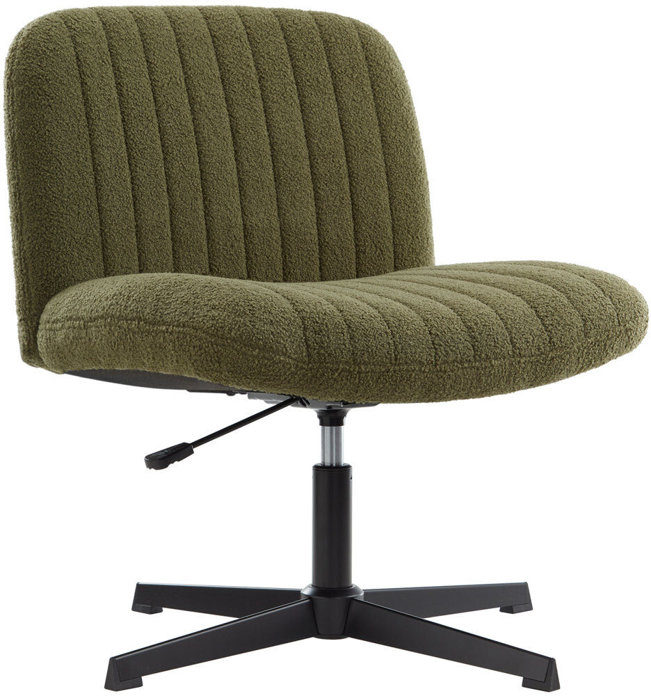 Latitude Run Chanute Armless Wide Desk Chair Green/Teddy 76cm H X 72cm W X 72cm D