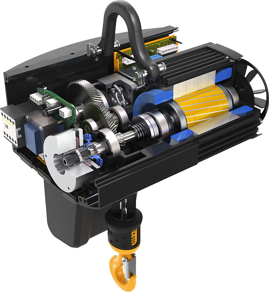 kaiserkraft Elektrokettenzug, mit Elektrofahrwerk, Tragfähigkeit 125 kg