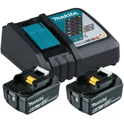 Makita Akku-Set 2x Akku BL1860B + Ladegerät DC18RC (199480-6)