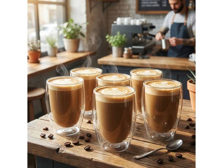 6er-Set Doppelwandiges Kaffee-Glas, 450 ml