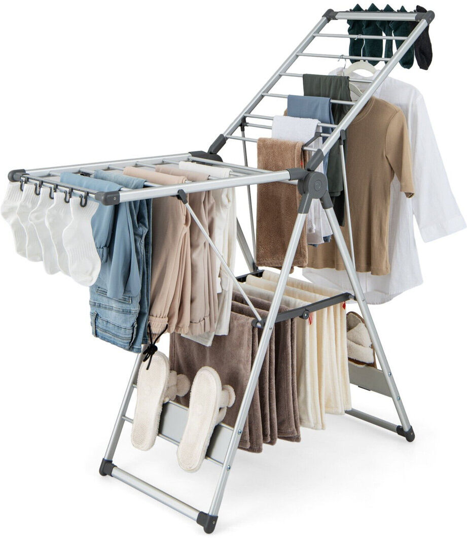Rebrilliant Foldable Gullwing Drying Rack 130cm H X 140cm W X 48cm D