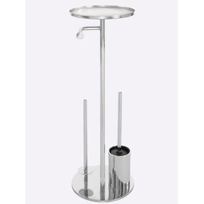Badaccessoire-Set HEINE HOME, silber (verchromt), Chrom, Glas, Badaccessoires-Sets