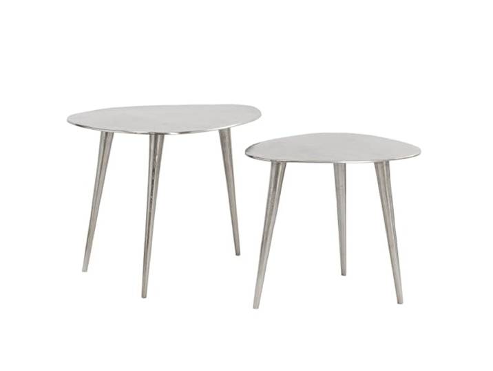 Riess Ambiente Couchtisch Elements 50cm - Silber - Metall Als auch als Beistelltische nutzbar, hochwertig, 40 kg Belastbarkeit, eleganter Look