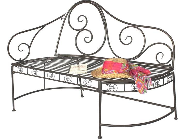 DanDiBo Gartenbank Metall Wetterfest Braun 120 cm Bank Sitzbank 2-Sitzer DY140486 Metallgartenbank mit Rückenlehne Parkbank Garten Antik