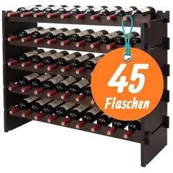 Relaxdays Stapelbar Weinregal Bambus Braun