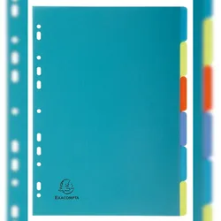Exacompta 2706E 25x Register aus Recycling PP 300μ mit 6 Positionen Forever, für Format DIN A4 - Farben sortiert