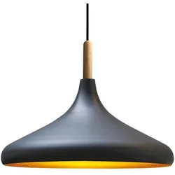 Bamyum Champion Pendelleuchte, aus Holz und Metall 35 cm, Schwarz Lampe