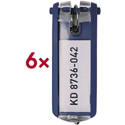 Durable 6er-Pack Schlüsselanhänger »Key Clip« blau