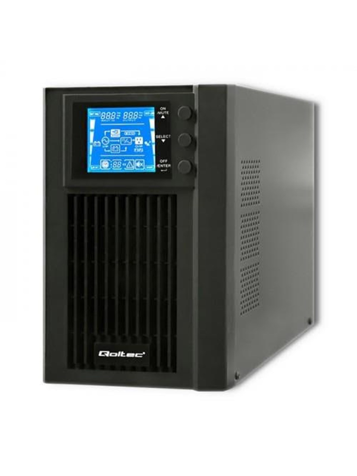Qoltec Online-USV 53042 - 1 kVA/800 W - Reine Sinuswelle - 2 Typ F Steckdosen