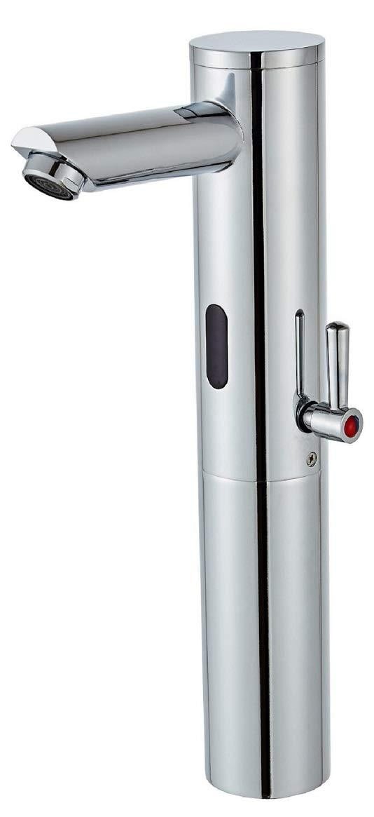 Dripio Infrarood waterkraan met sensor, contactloos, chroom en messing, waterbesparend met thermostaat