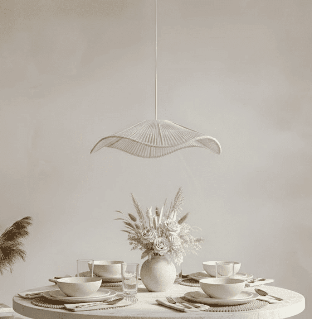 Rhia Cream Woven Wavy Ceiling Light