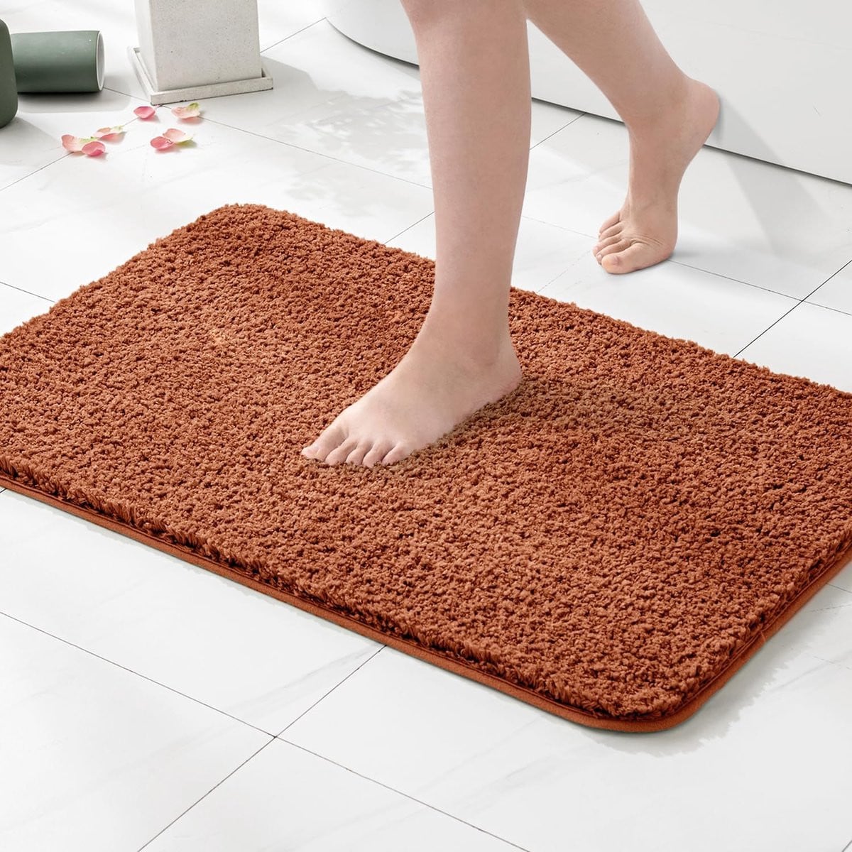 Badmat Antislip Baksteen Rood - Super Absorberende Deurmat voor Badkamer of Keuken - 60 x 90 cm
