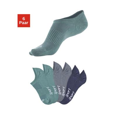 Sneakersocken BENCH., Herren, Gr. 43-46, bunt (2x dunkel mint, 2x marine, 2x grau), Baumwollmischung, elastisch, Socken Sneakersocken, nicht sichtbar in Sneakern