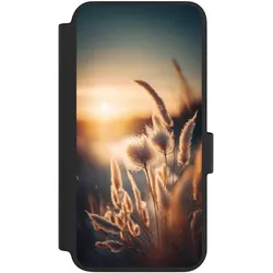 Nivocase Klapphülle für Samsung Galaxy S23 Handyhülle aus Kunst Leder NIVOflip schwarz Natur Sonne (Samsung Galaxy S23), Smartphone Hülle, Schwarz