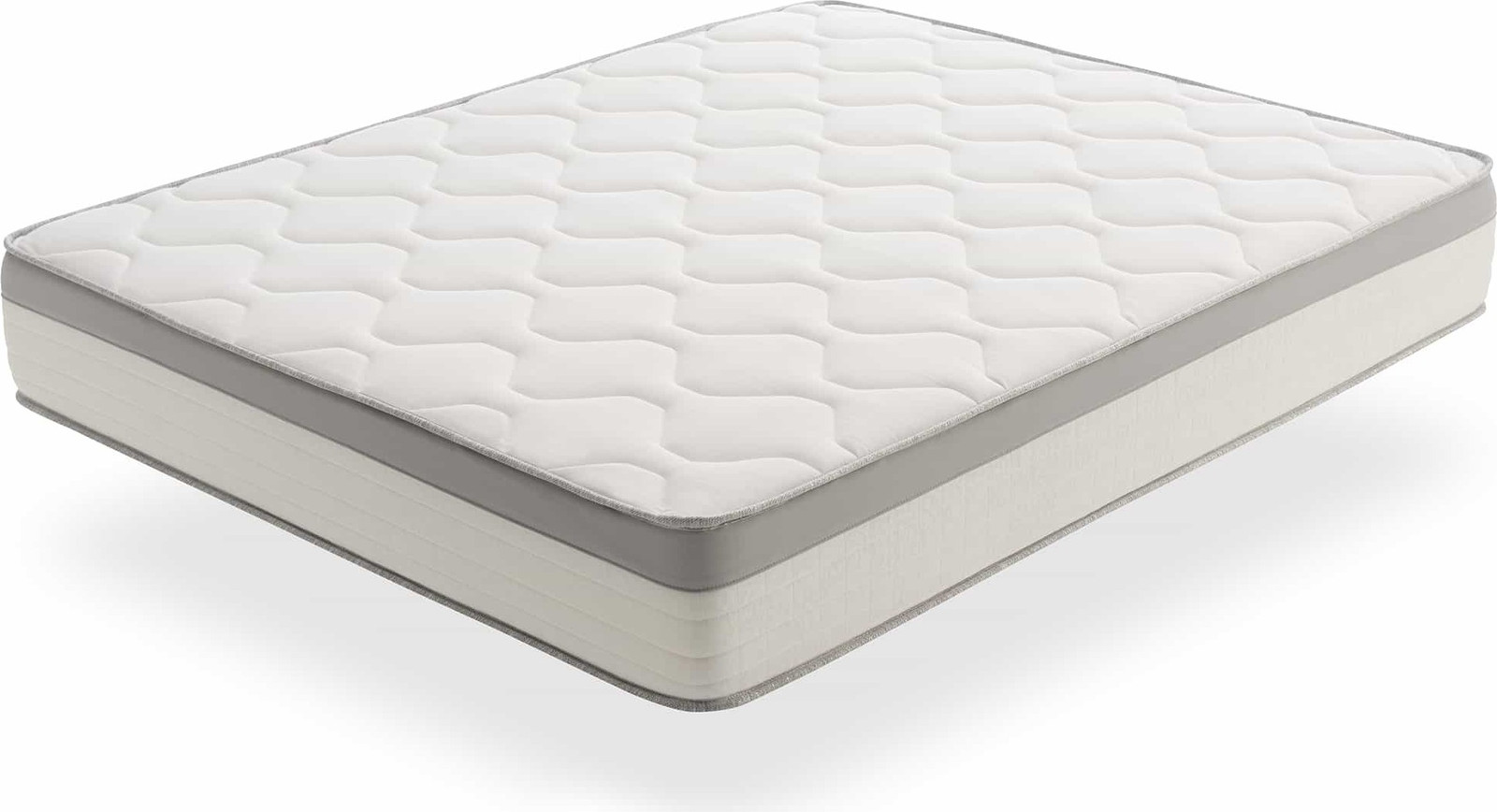 Moonia Spring Max Hybrid Tweepersoonsbed met Pocketvering en Hoogwaardig Schuim, Medium, Wit, 135 cm