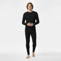trends4cents Trends4Cents Gaubert Herren Thermo-Unterwäsche Set , Größe XXL – mit Merinowolle Schwarz