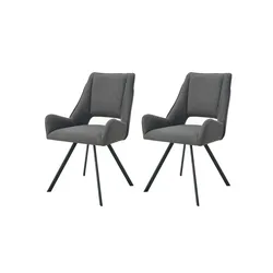 Stuhl 2er Set   , grau , Maße (cm): B: 56 H: 91