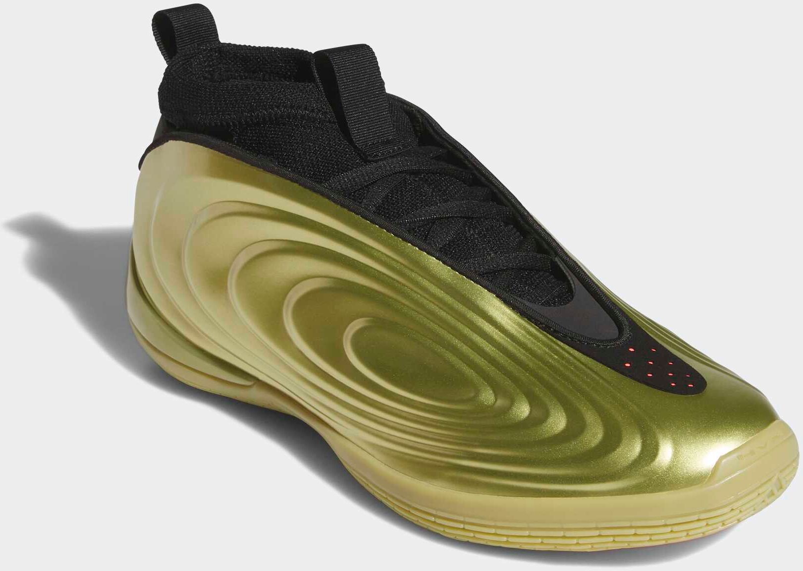 Basketballschuh ADIDAS PERFORMANCE "HARDEN VOLUME 10", Herren, Gr. 43, gold (gold metallic, core schwarz, solar turbo), Synthetik, Schuhe Basketballschuh