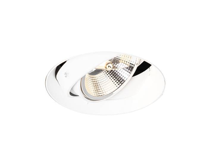 Spot encastré moderne blanc GU10 AR111 rond sans enjoliveur -