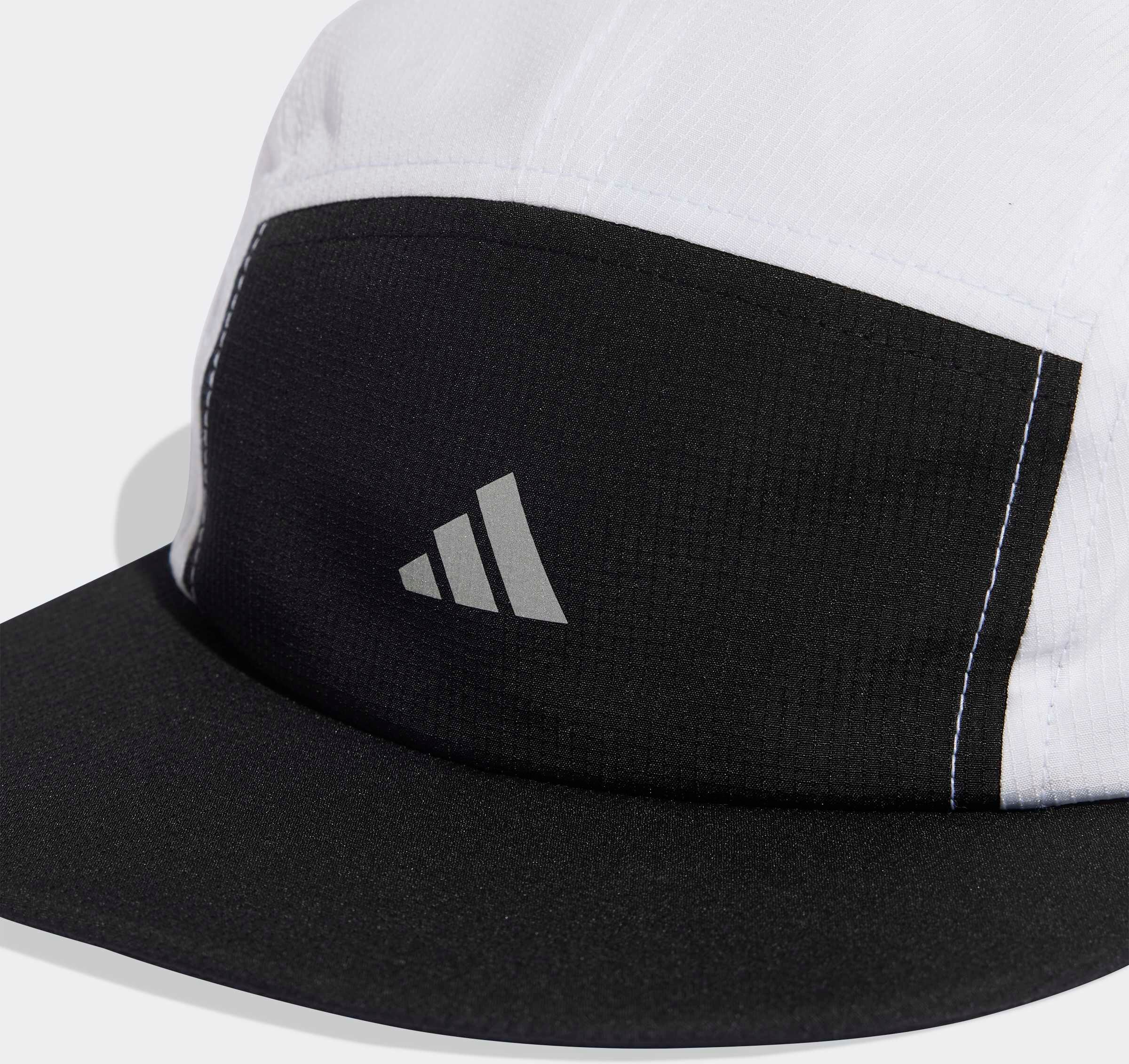 Beanie ADIDAS PERFORMANCE "RUN 5-PANEL CLIMACOOL", schwarz-weiss (schwarz, weiß), Obermaterial: 100% Polyester, Mützen Beanie schwarz, weiß Einheitsgröße