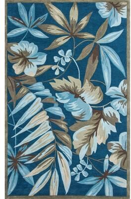 Copper Grove Hollabrunn Blue Tropical Botanicas Rug