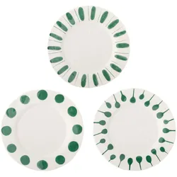 Bloomingville Linora Speiseteller 3er-Set, Grün, Ø28 cm