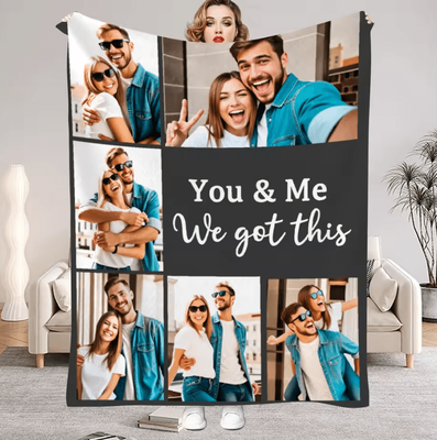 Inspire Curations Personalized Photo Flannel Blanket For Couples 7 75 X 100cm