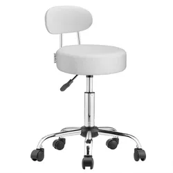Casaria Casaria Rollhocker Weiß 360° drehbar mit Rückenlehne