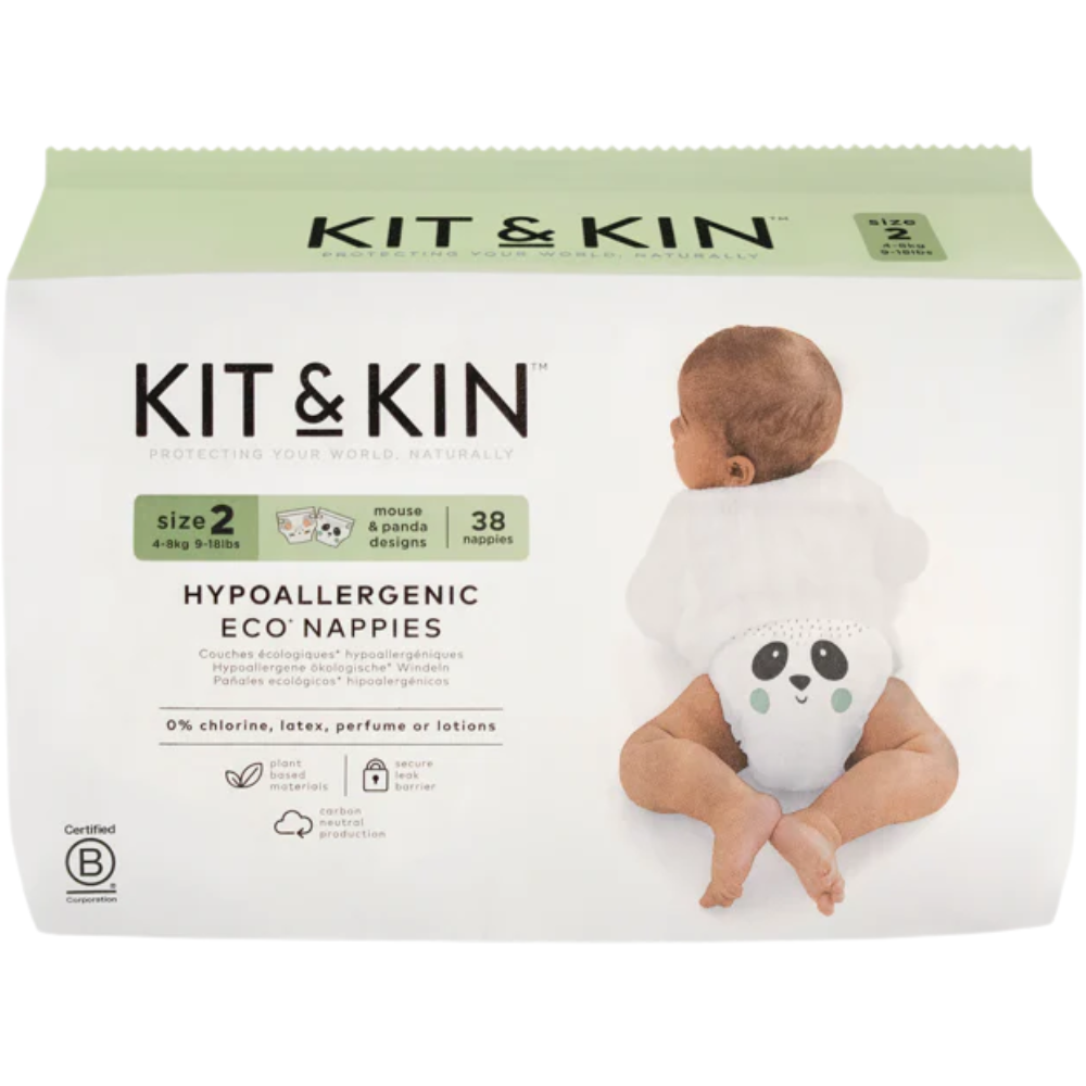 Kit & Kin Hypoallergenic Disposable Eco Nappies 38&nbsp;un. 4-8 kg