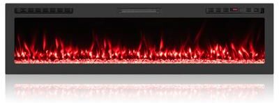 Costway Smart WiFi Electric Fireplace Wall Mounted & Recessed 750W/1500W Heater-68 Inch