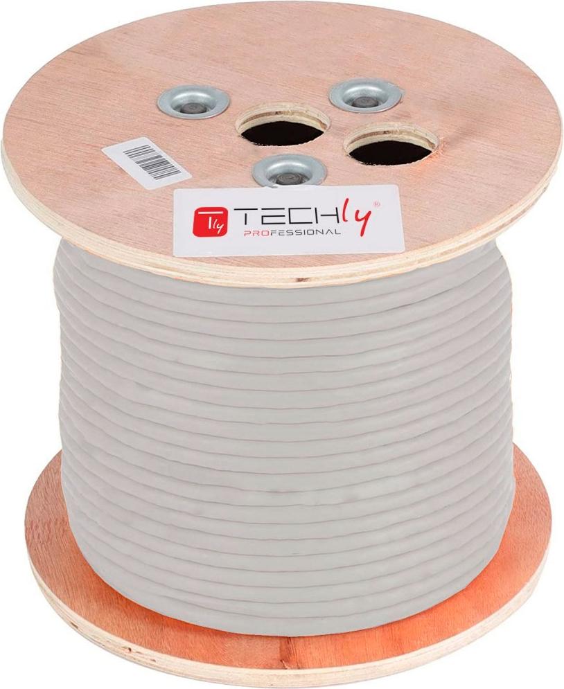 Techly ITP-C6A-FLS305, 305 m, Cat6a, S/FTP (S-STP), Grau