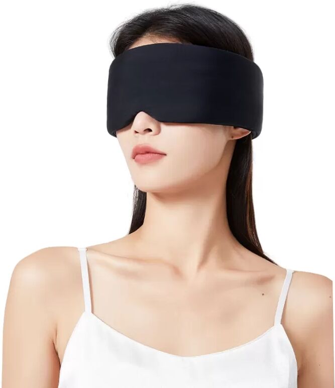 INF Lichtblockierende Schlafmaske für Damen und Herren, 360° Verdunkelung Schwarz